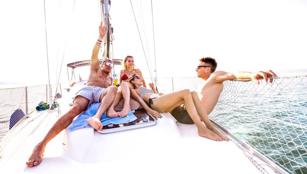 Crew relaxing on board with Bruneko Yacht Charter Zadar Croatia